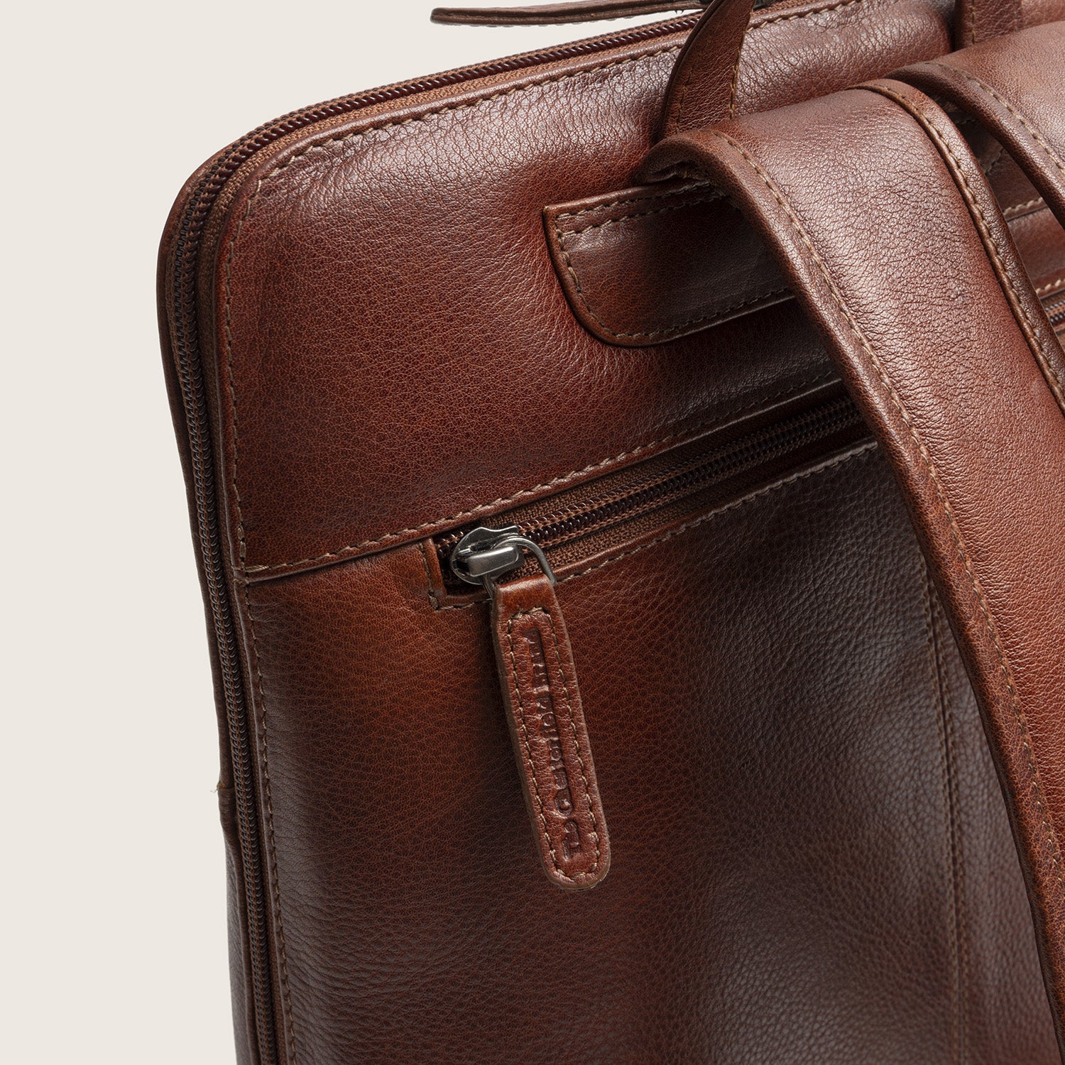 Leather Laptop Backpack Cognac Rosverra