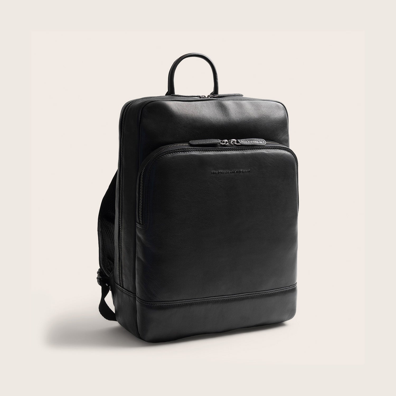 Leder Laptoprucksack Schwarz Marvello