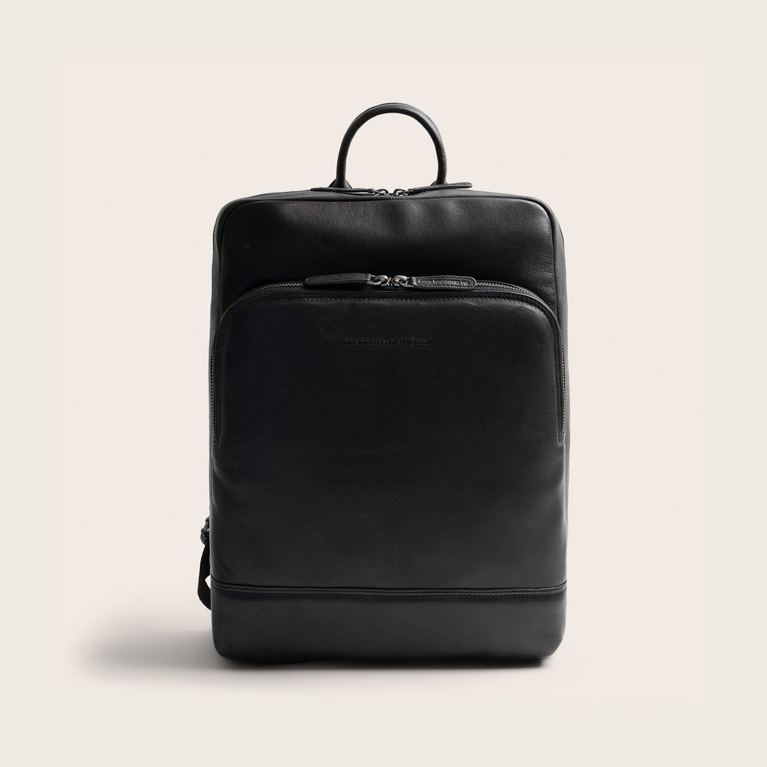 Leder Laptoprucksack Schwarz Marvello