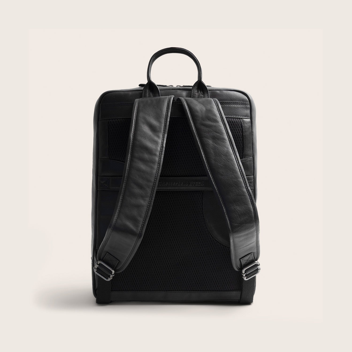Leder Laptoprucksack Schwarz Marvello
