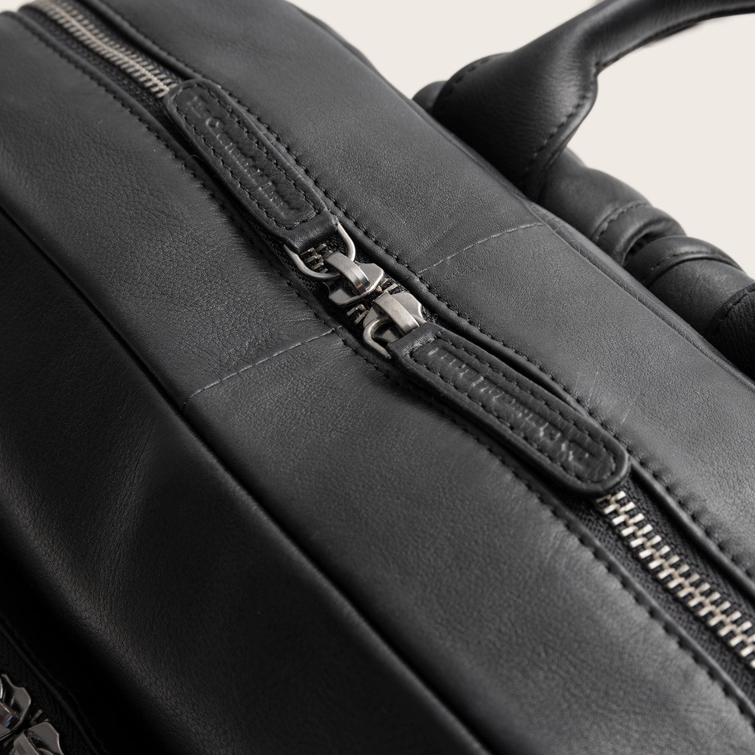 Leder Laptoprucksack Schwarz Marvello