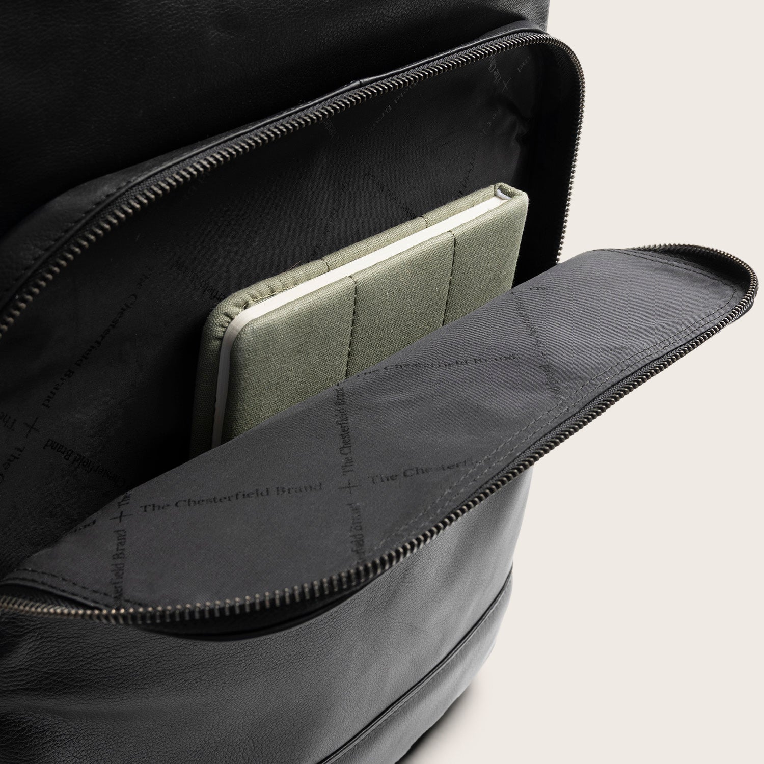 Leder Laptoprucksack Schwarz Marvello