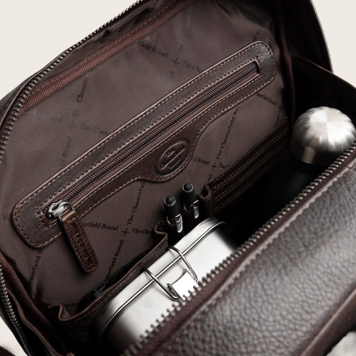 Leder Laptoprucksack Braun Marvello