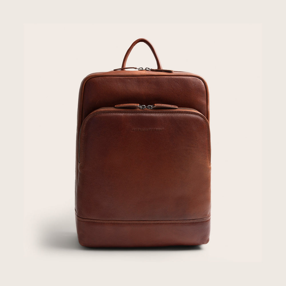 Leder Laptoprucksack Cognac Marvello
