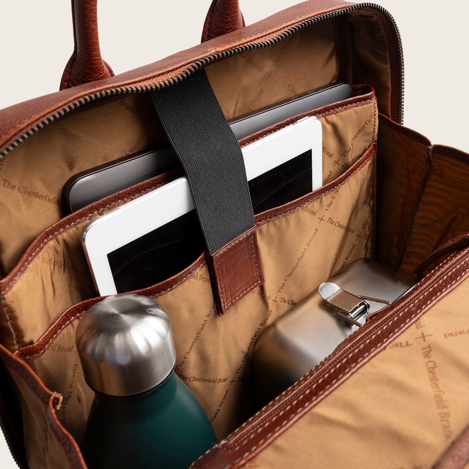 Leder Laptoprucksack Cognac Marvello