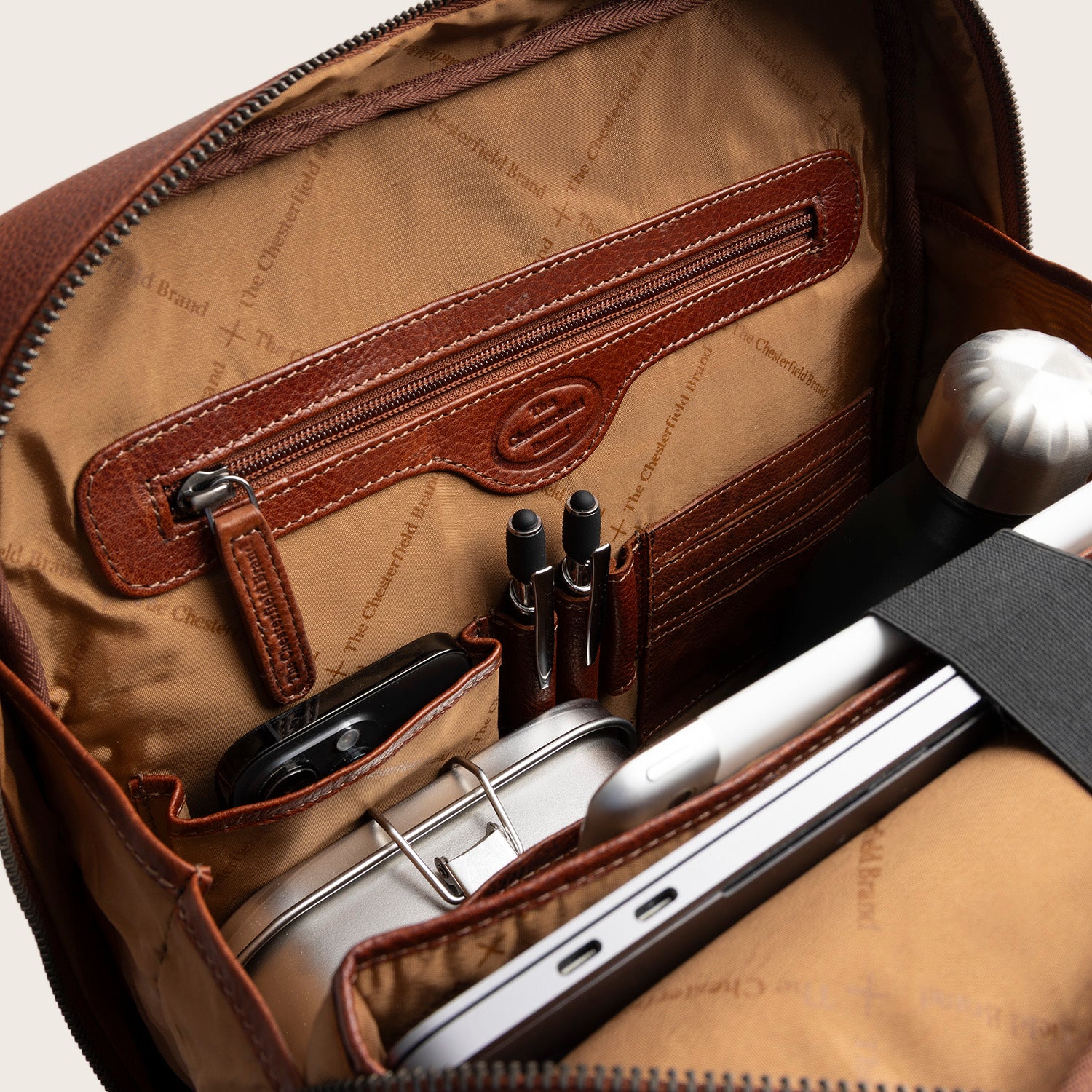 Leder Laptoprucksack Cognac Marvello