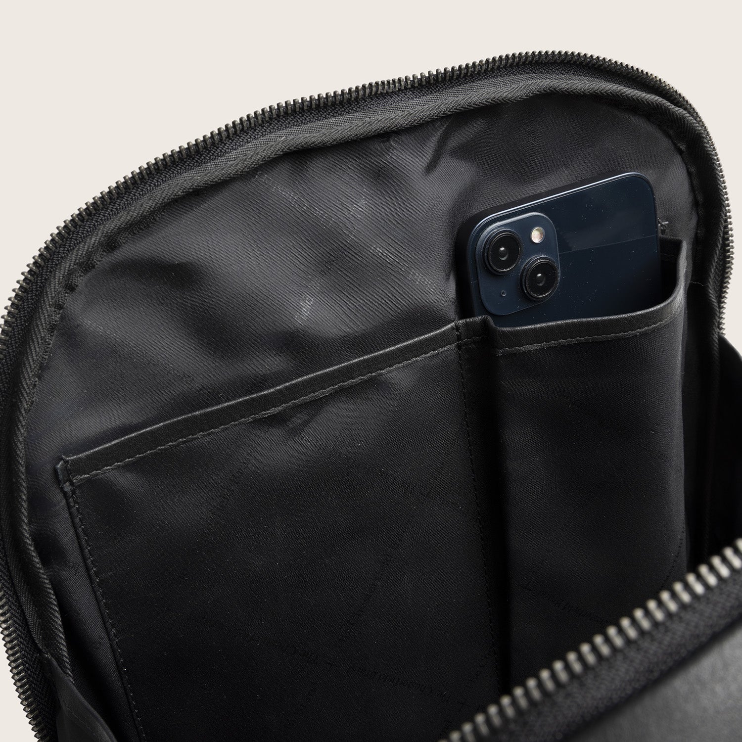 Leder Laptoprucksack Schwarz Serenzo