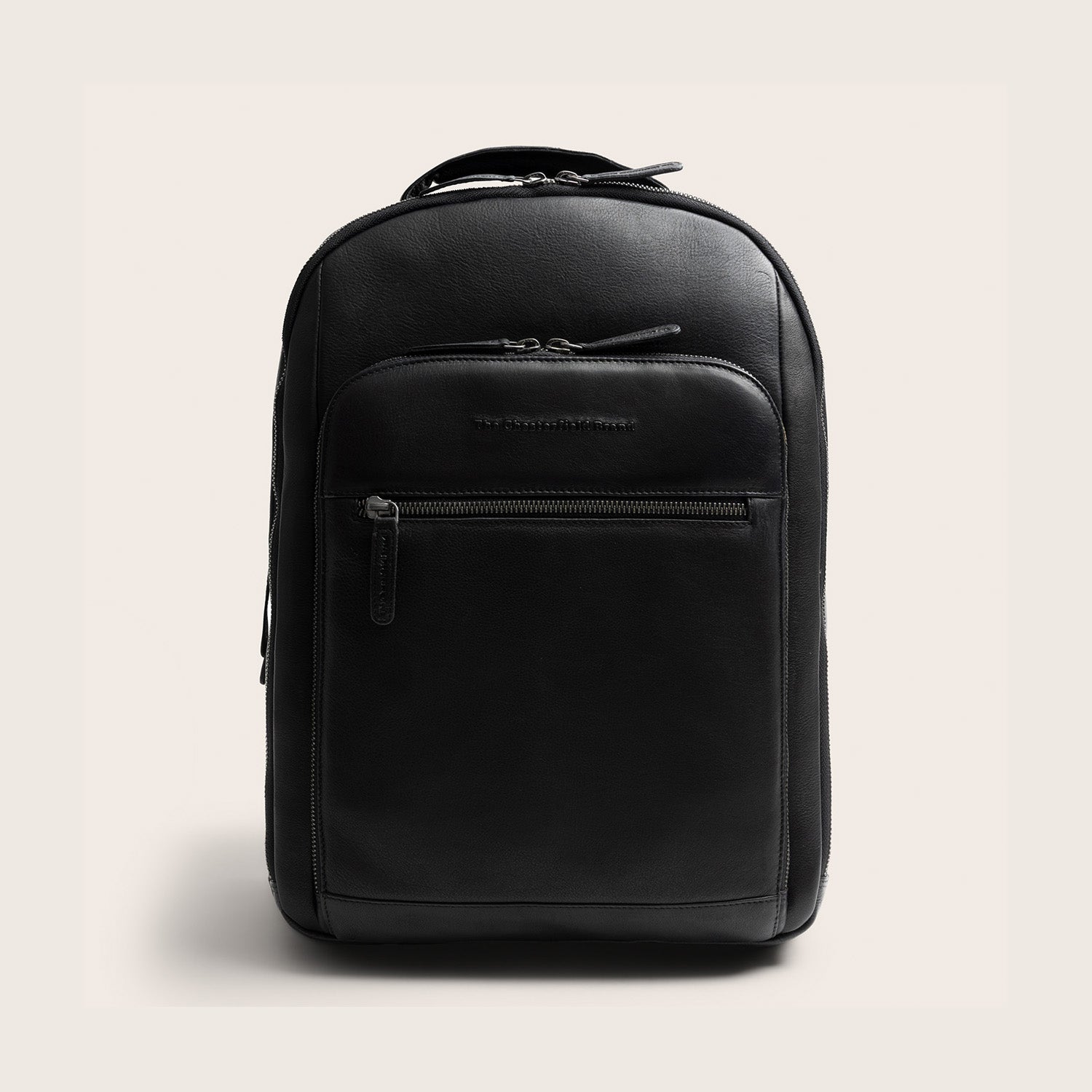 Leder Laptoprucksack Schwarz Serenzo