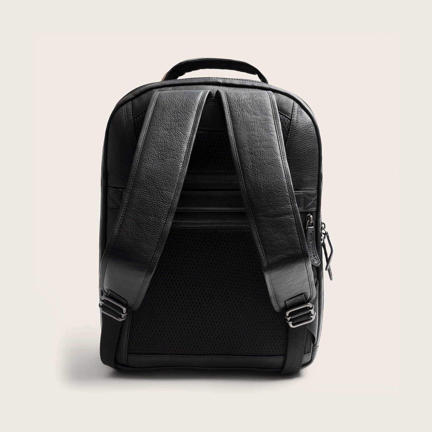 Leder Laptoprucksack Schwarz Serenzo