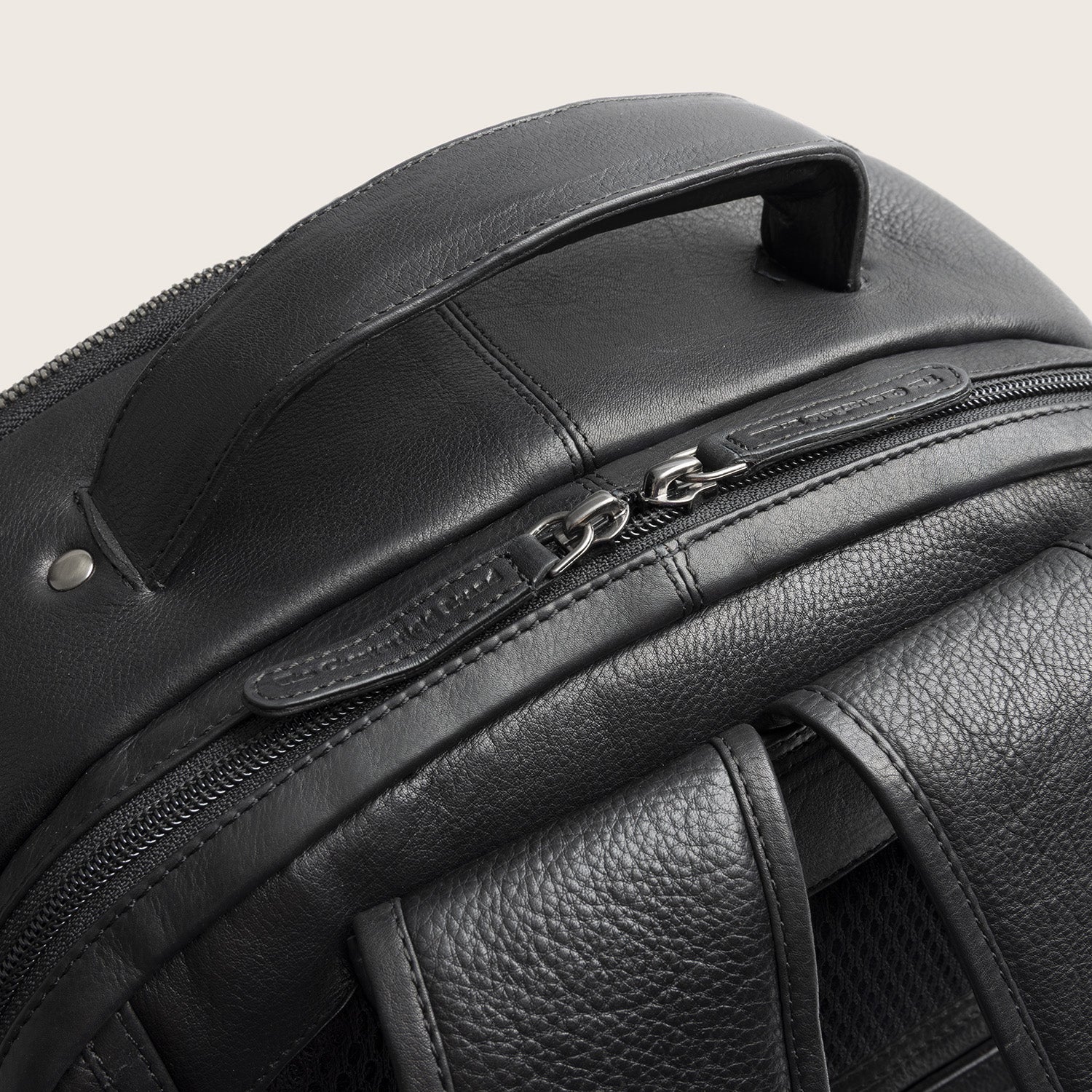 Leder Laptoprucksack Schwarz Serenzo