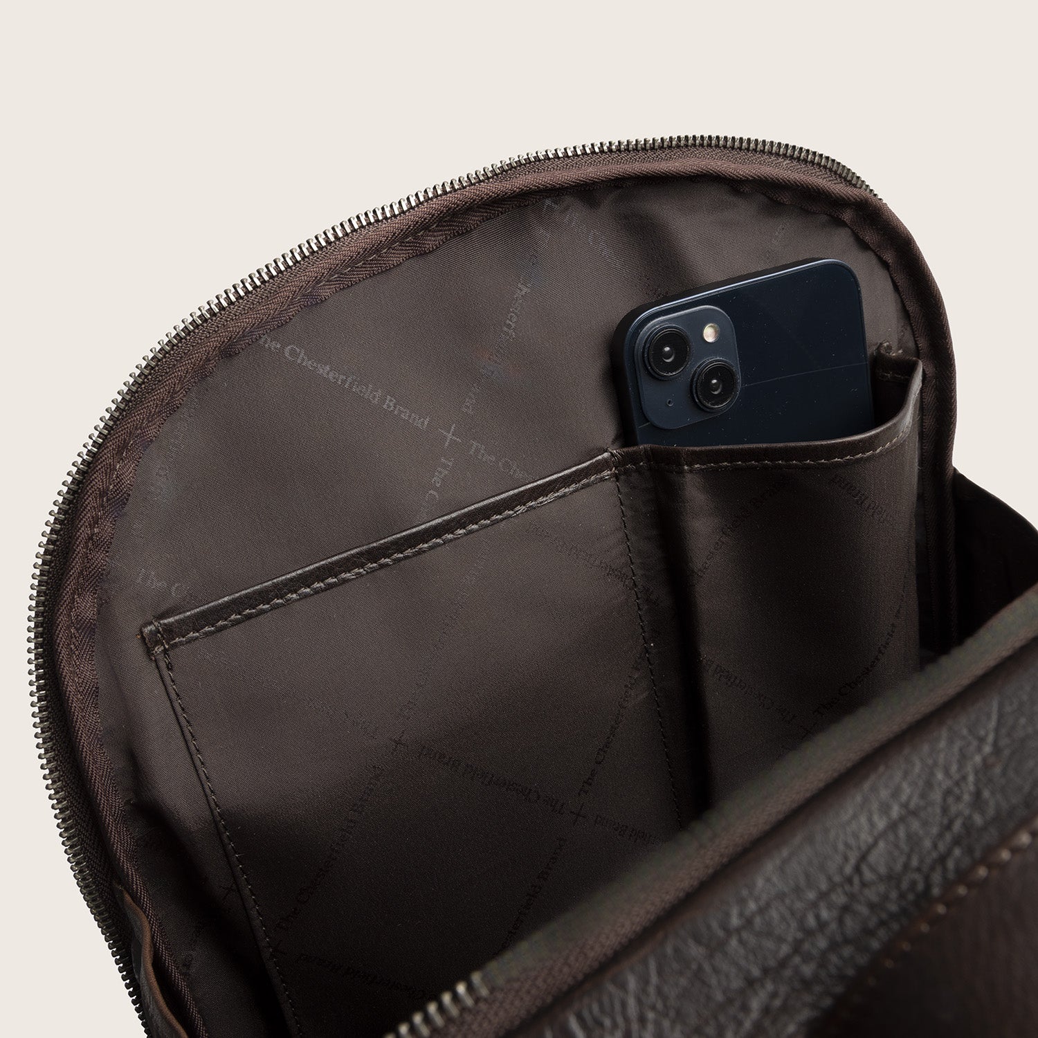 Leder Laptoprucksack Braun Serenzo