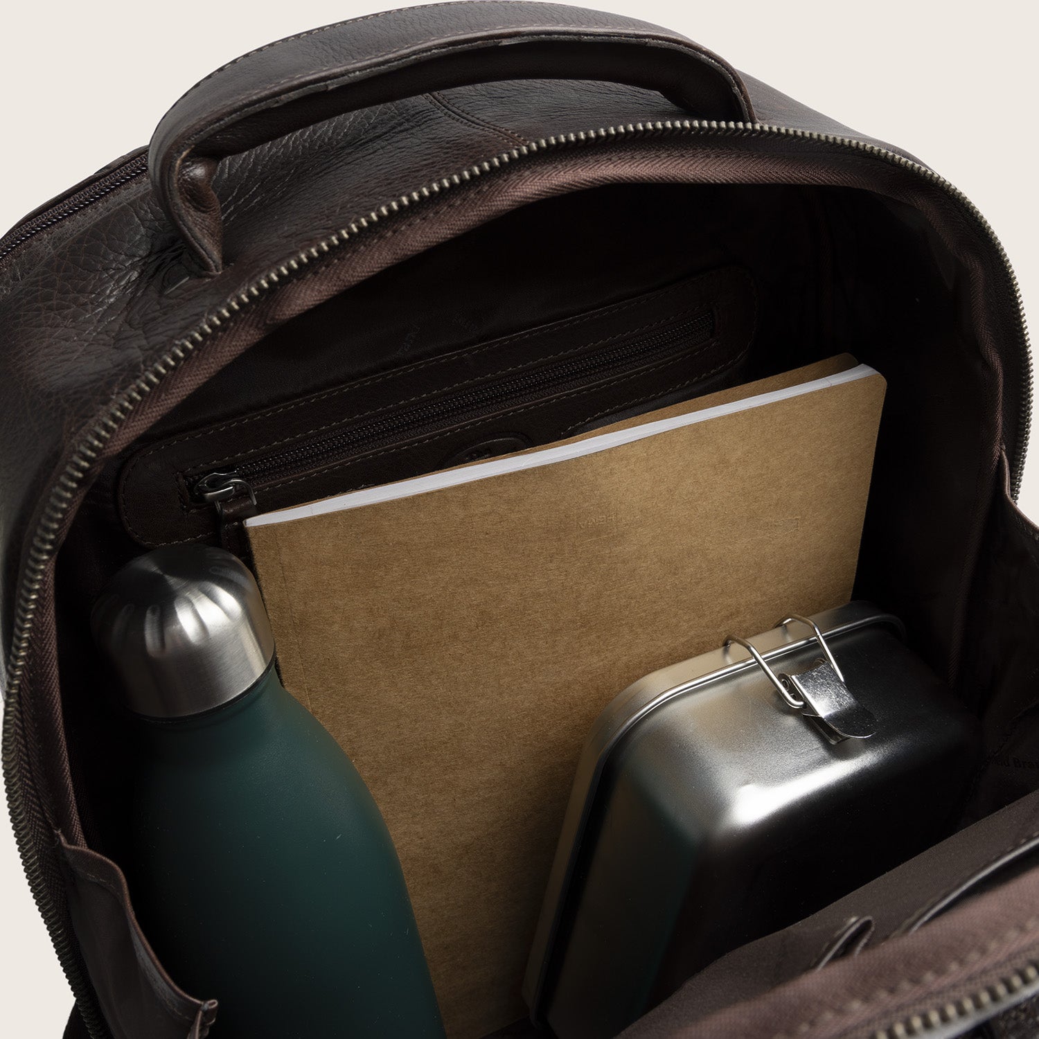Leder Laptoprucksack Braun Serenzo
