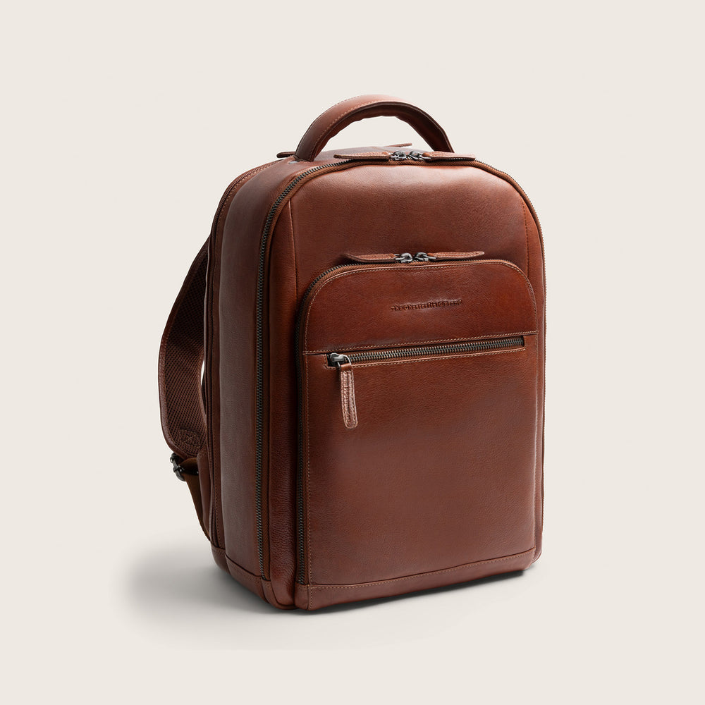 Leder Laptoprucksack Cognac Serenzo