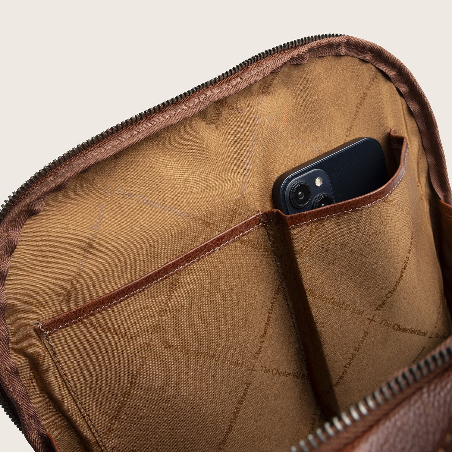 Leder Laptoprucksack Cognac Serenzo