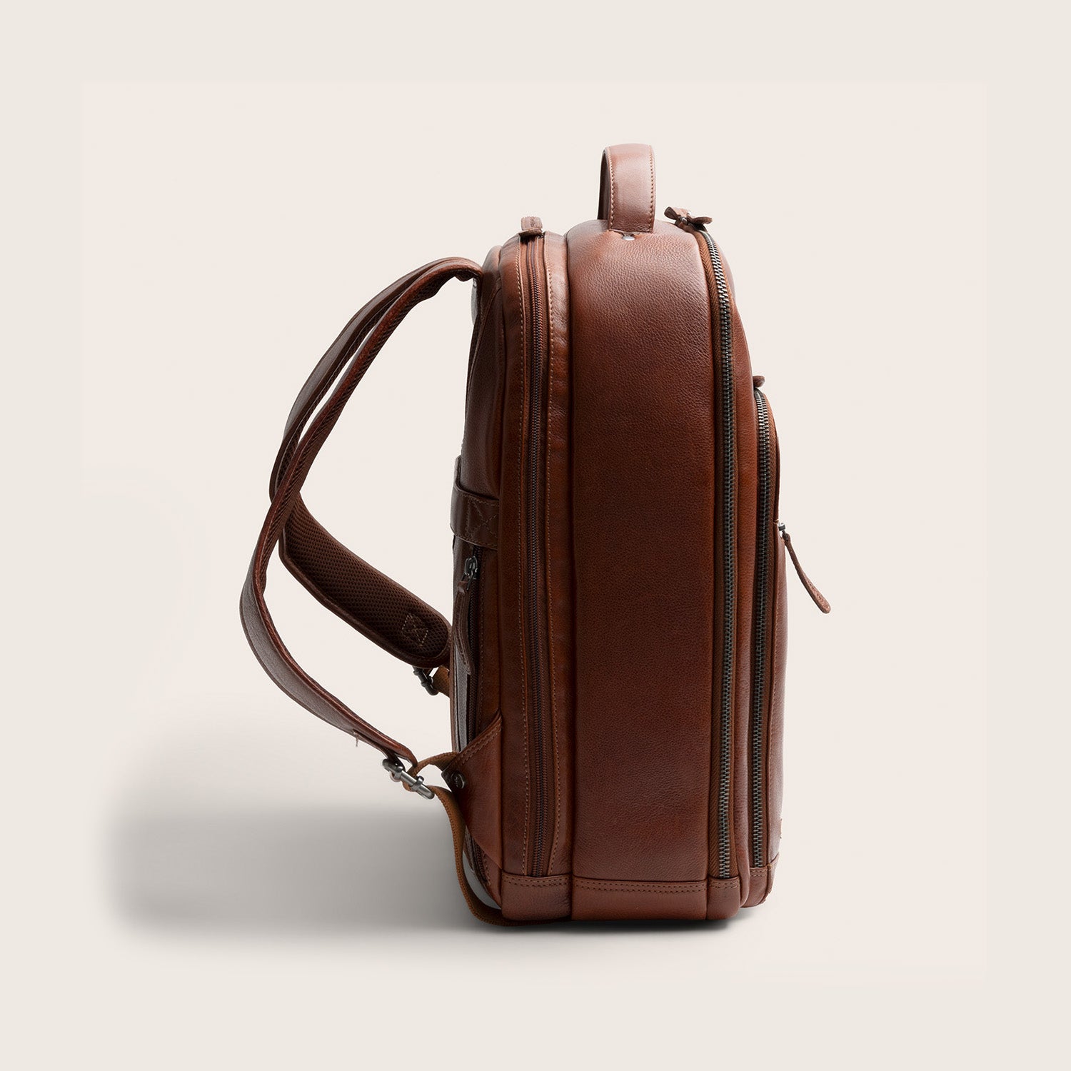 Leder Laptoprucksack Cognac Serenzo
