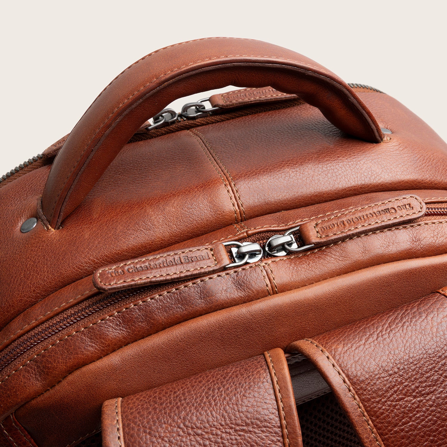 Leder Laptoprucksack Cognac Serenzo