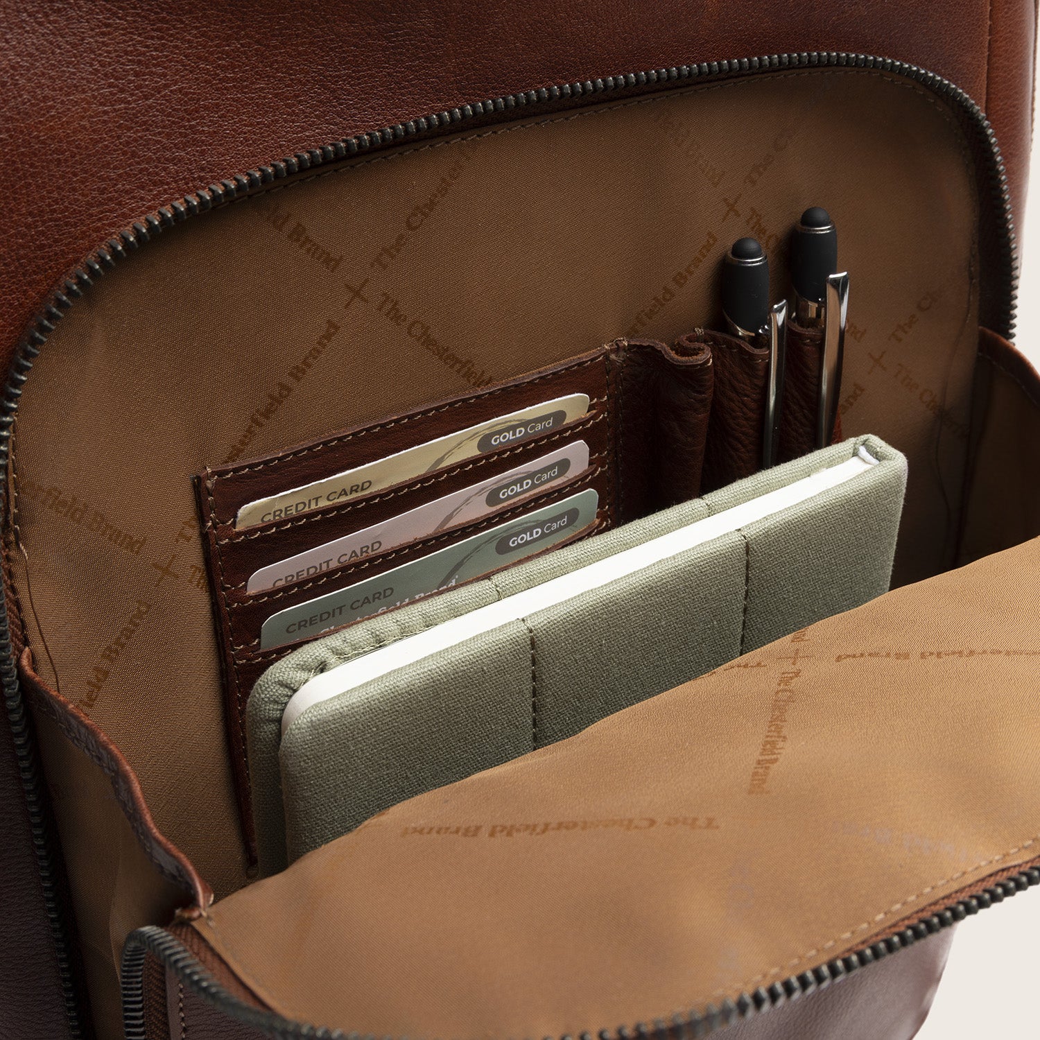 Leder Laptoprucksack Cognac Serenzo