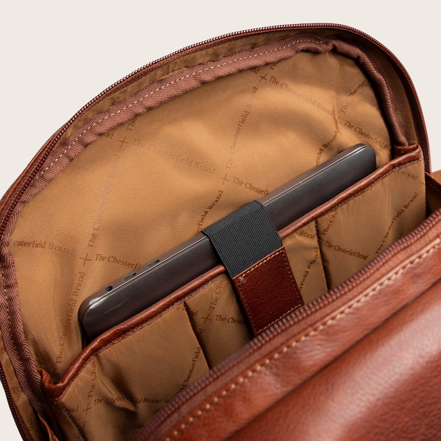 Leder Laptoprucksack Cognac Serenzo