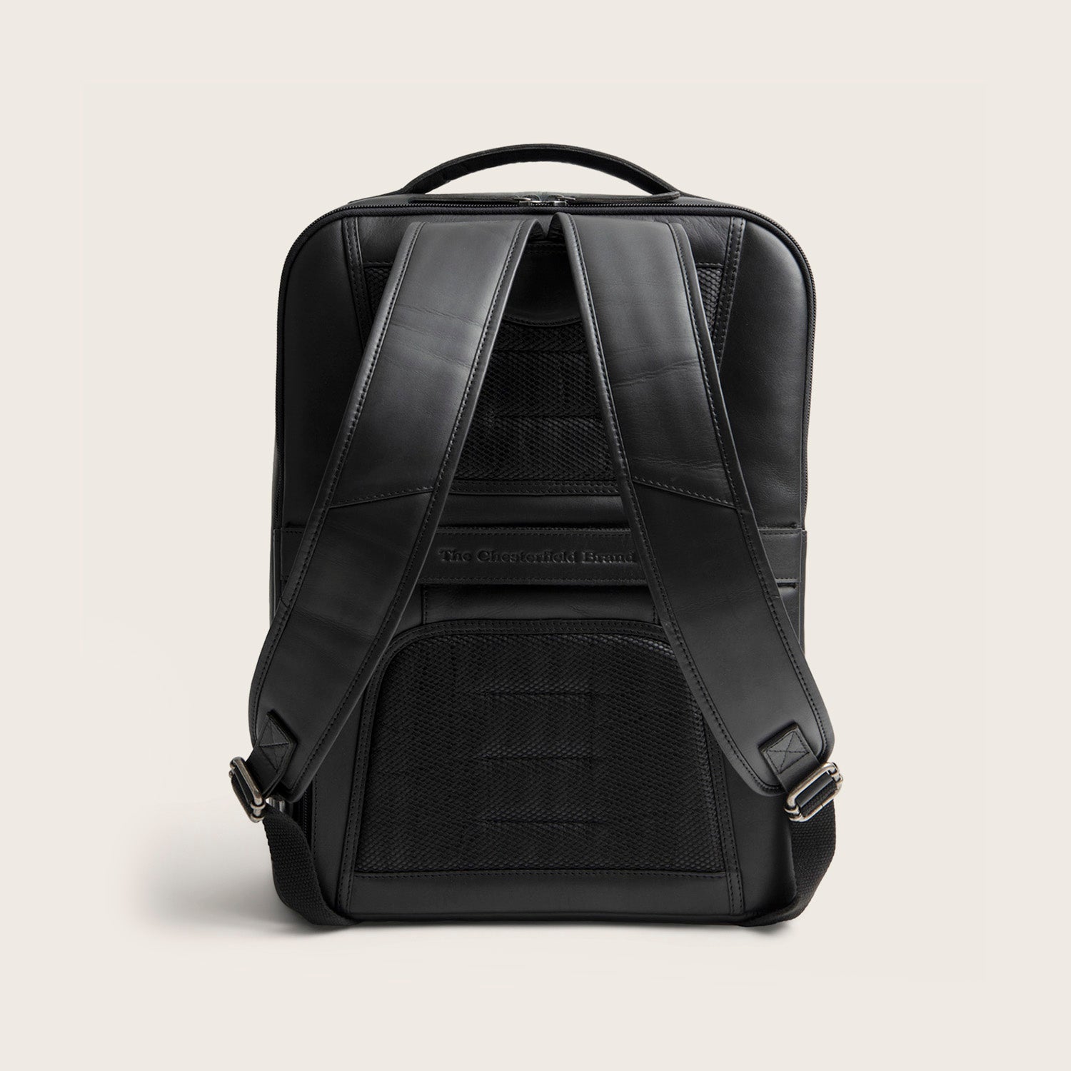 Leather Laptop Backpack Black Quincy
