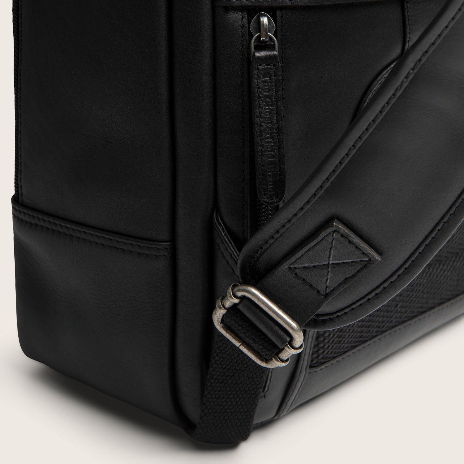 Leather Laptop Backpack Black Quincy
