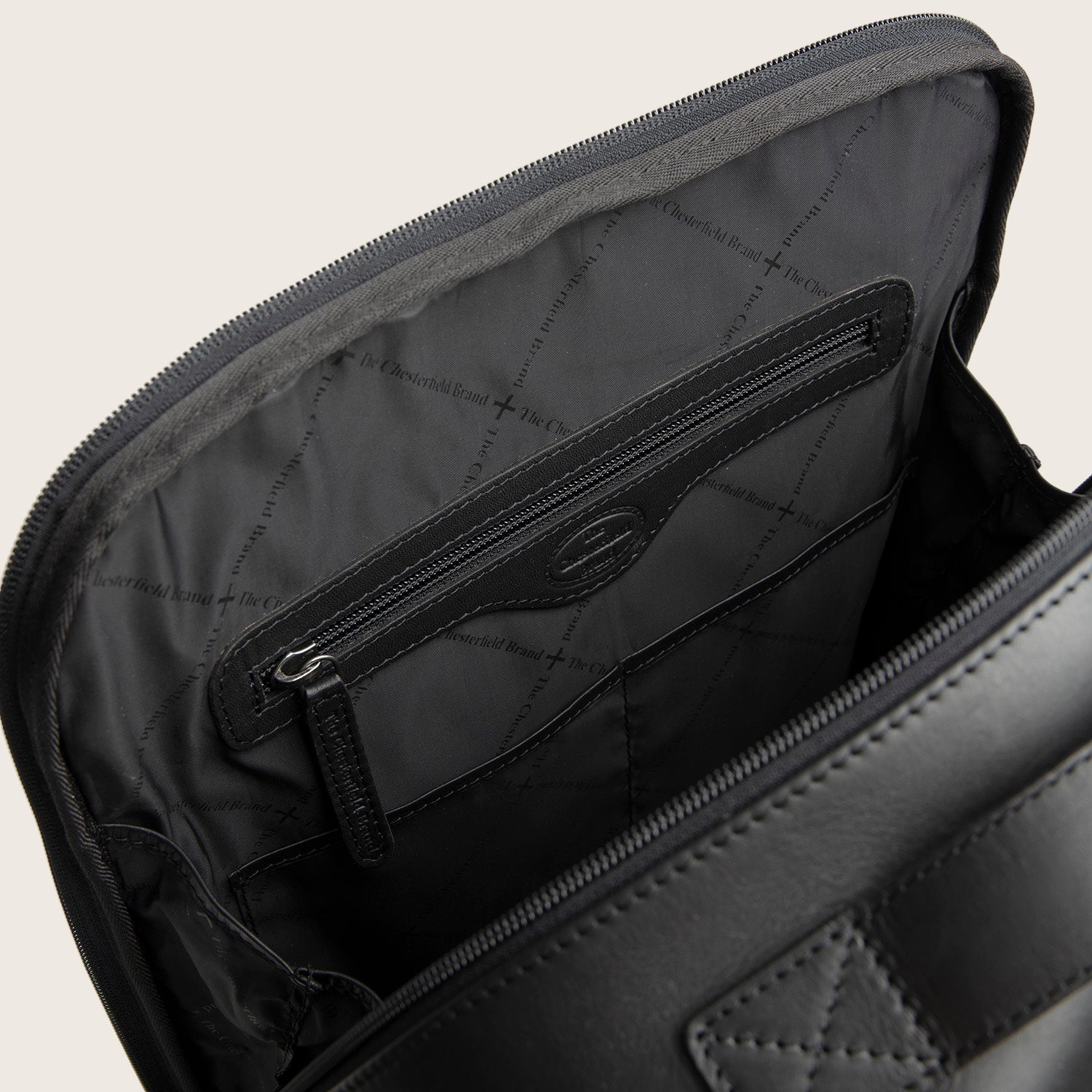 Leather Laptop Backpack Black Quincy