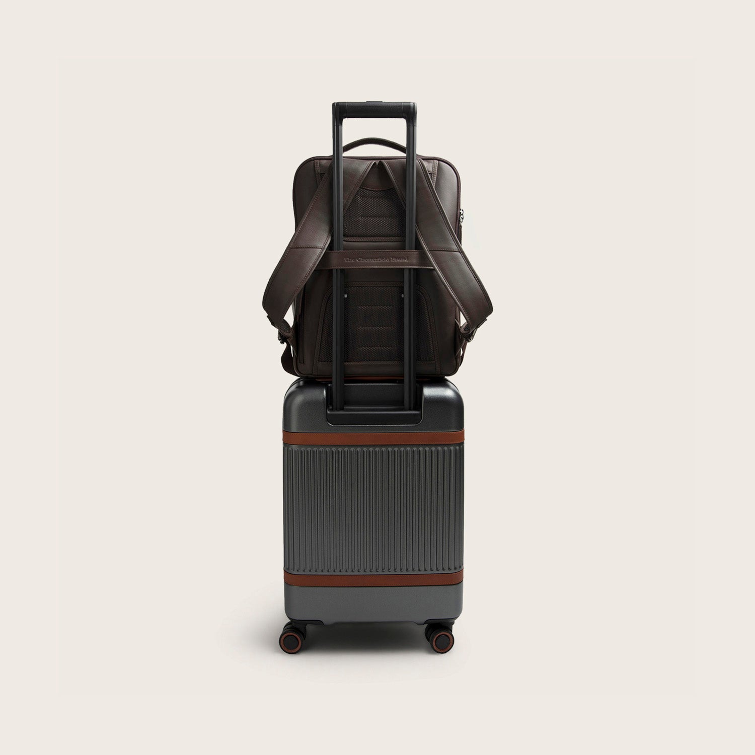 Leather Laptop Backpack Brown Quincy