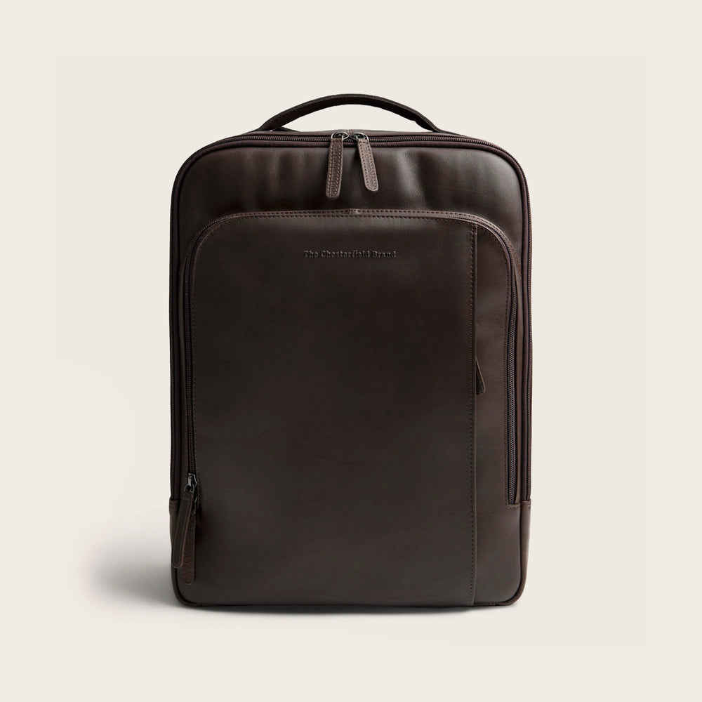 Leder Laptoprucksack Braun Quincy