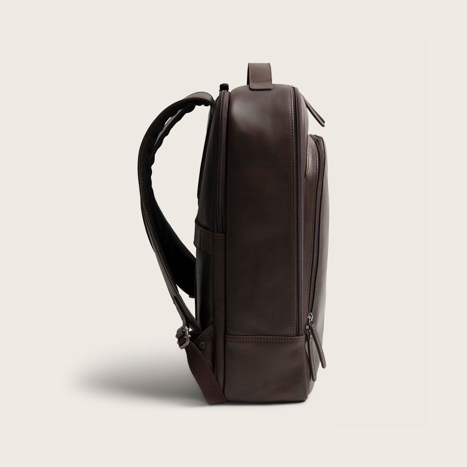 Leather Laptop Backpack Brown Quincy