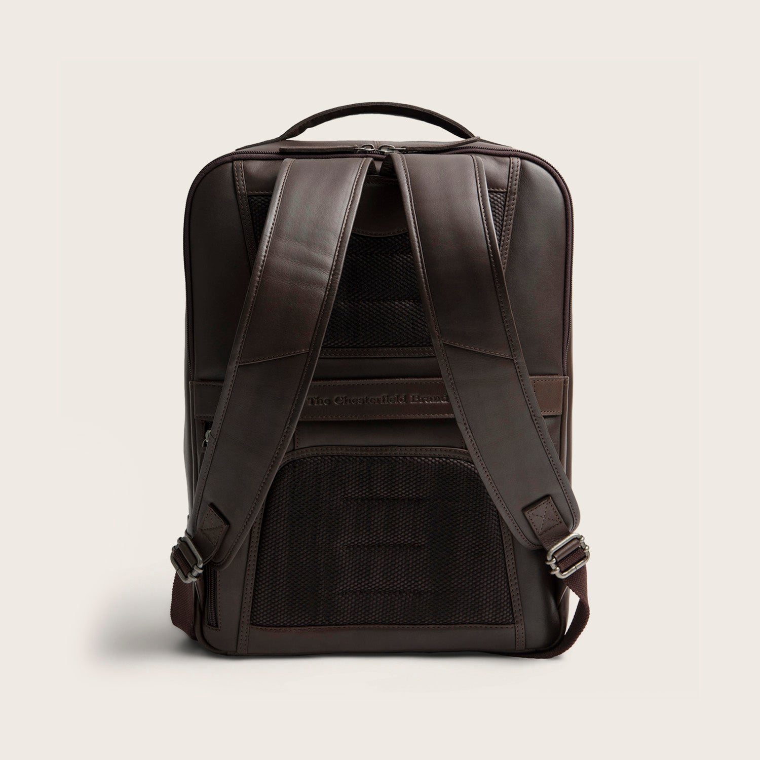 Leather Laptop Backpack Brown Quincy