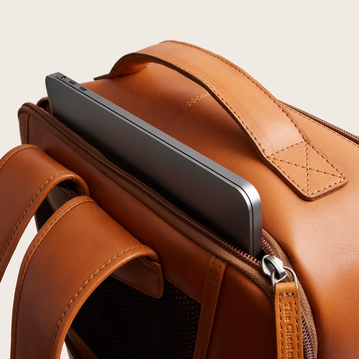 Leder Laptoprucksack Cognac Quincy