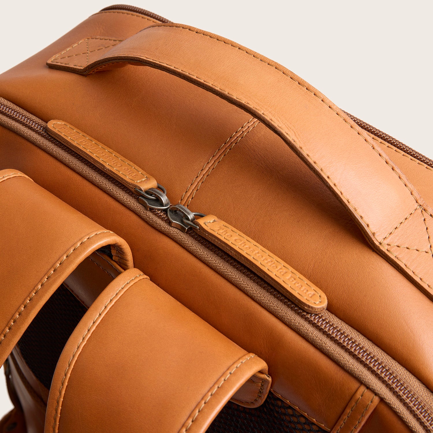 Leder Laptoprucksack Cognac Quincy
