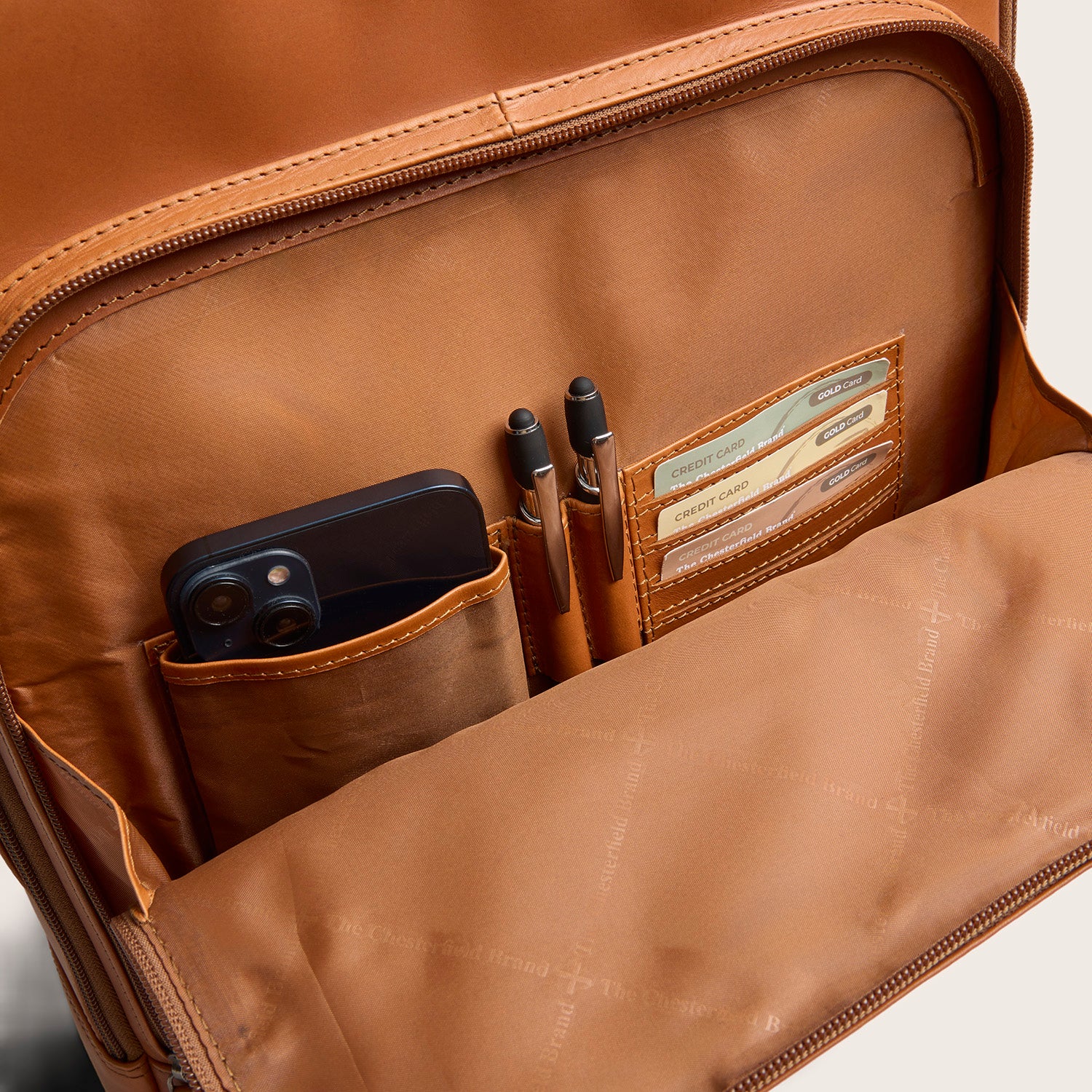 Leder Laptoprucksack Cognac Quincy