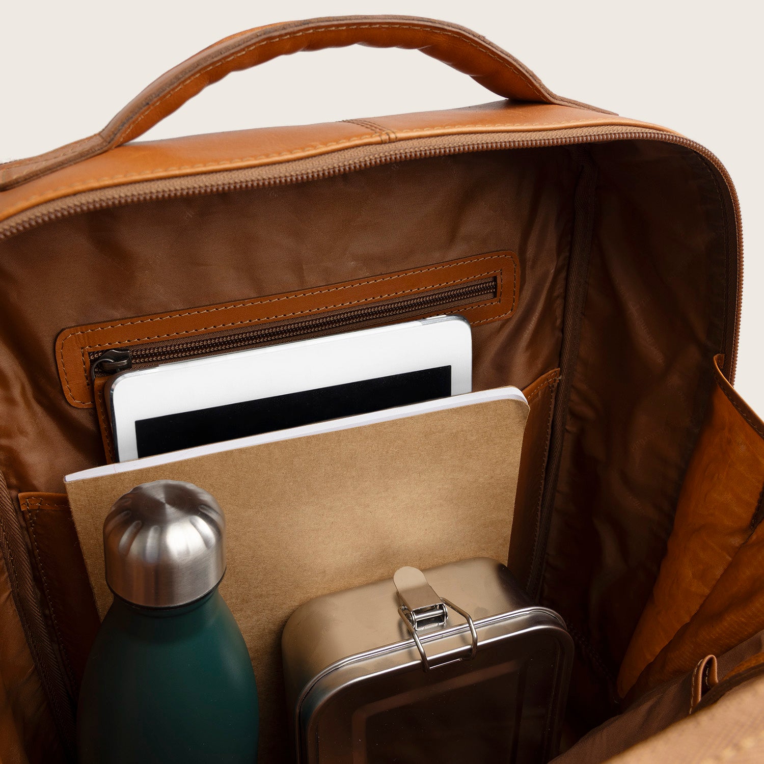Leder Laptoprucksack Cognac Quincy