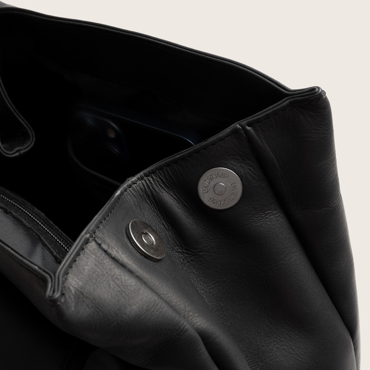 Leder Rucksack Schwarz Camden