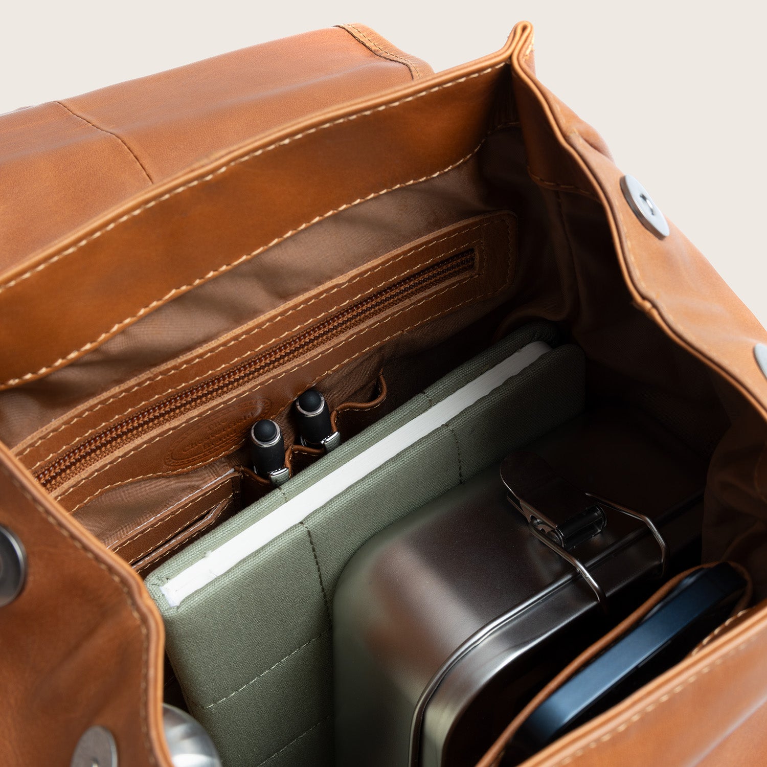 Leder Rucksack Cognac Camden