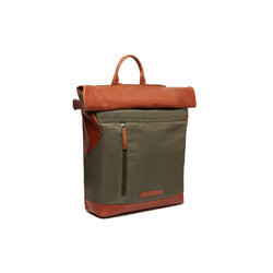 Leder Rucksack Stahl Grün Bornholm