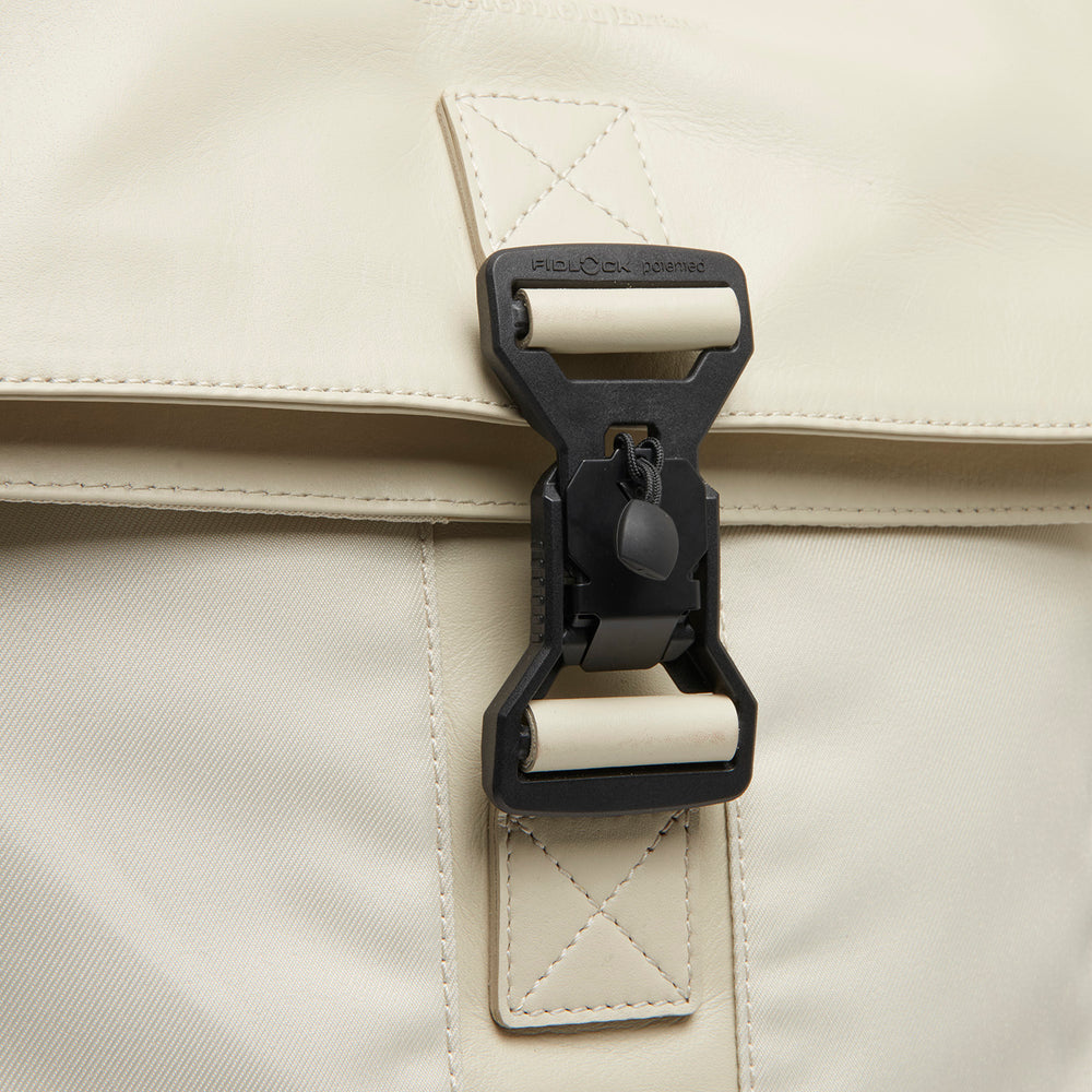 Leather Laptop Backpack Off White Trondheim
