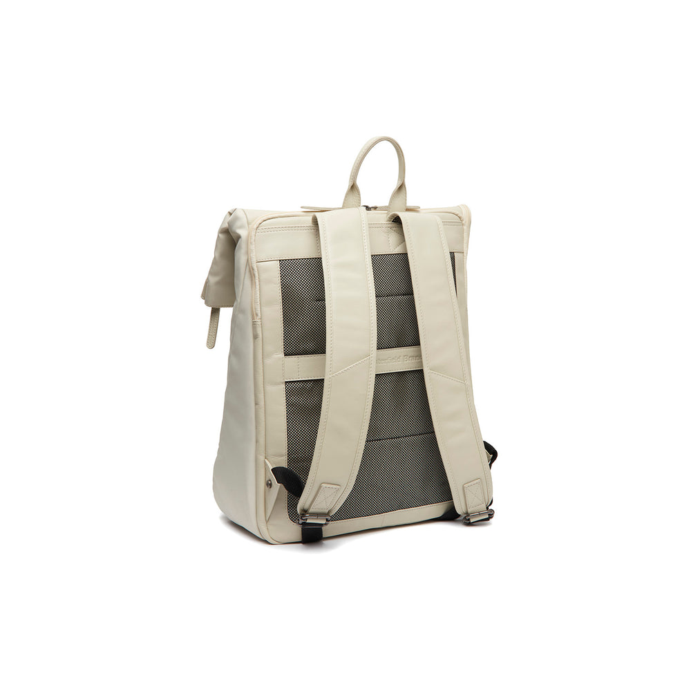 Leather Laptop Backpack Off White Trondheim