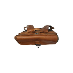 Leder Rucksack Stahl Grün Trondheim