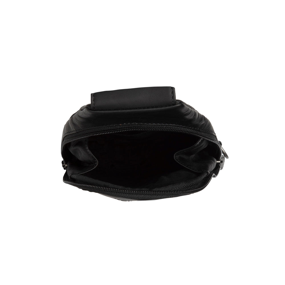 Leder Slingbag Schwarz Bowey