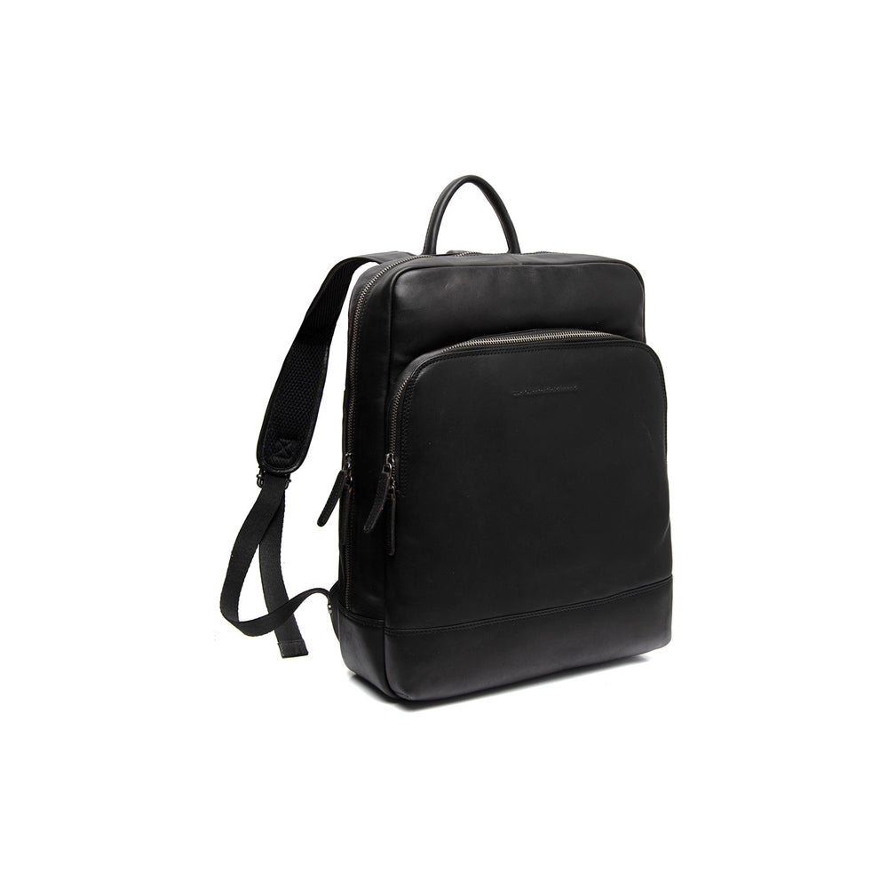 Leather Laptop Backpack Black Nicola