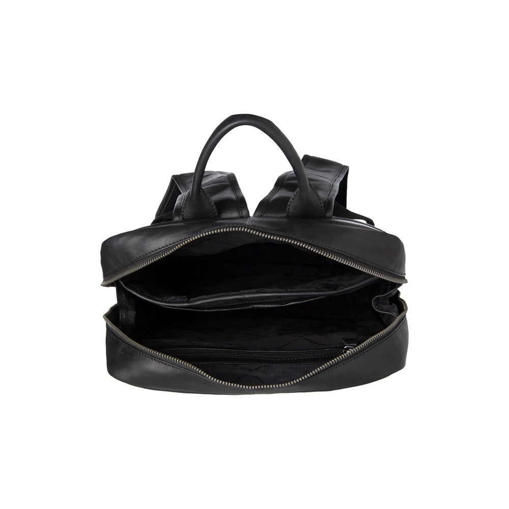 Leather Laptop Backpack Black Nicola