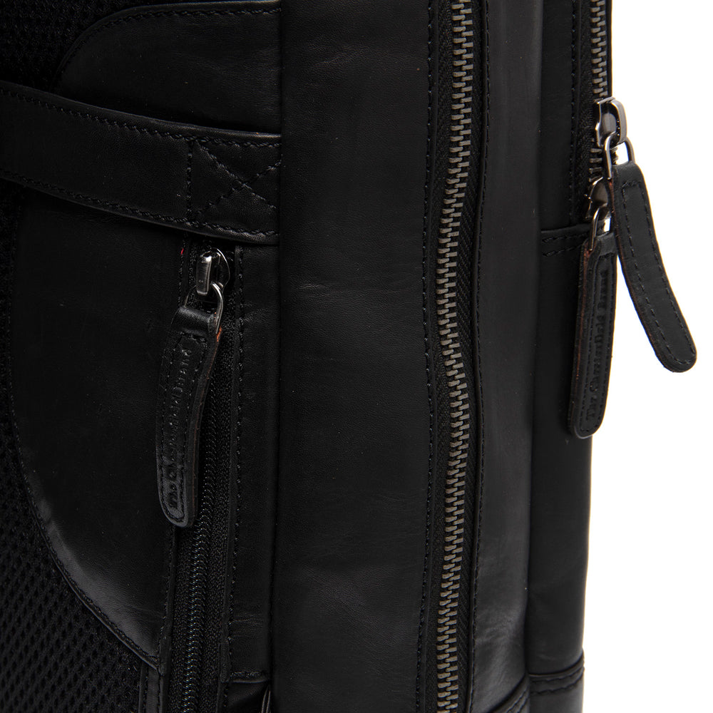 Leather Laptop Backpack Black Nicola