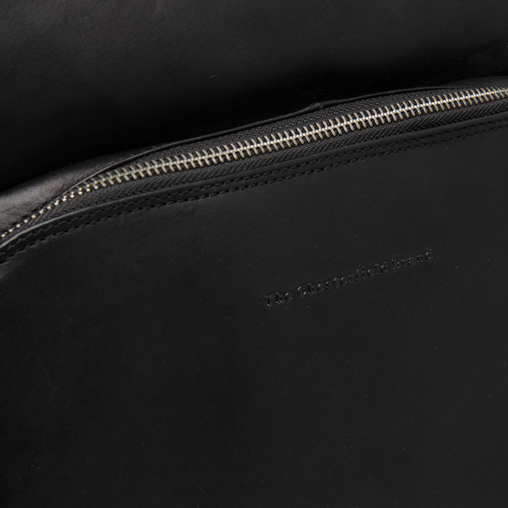 Leather Laptop Backpack Black Nicola