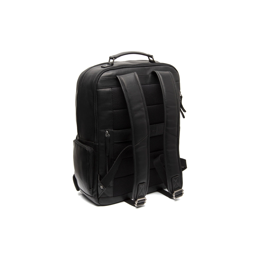 Leder Laptop Rucksack Schwarz Lennox