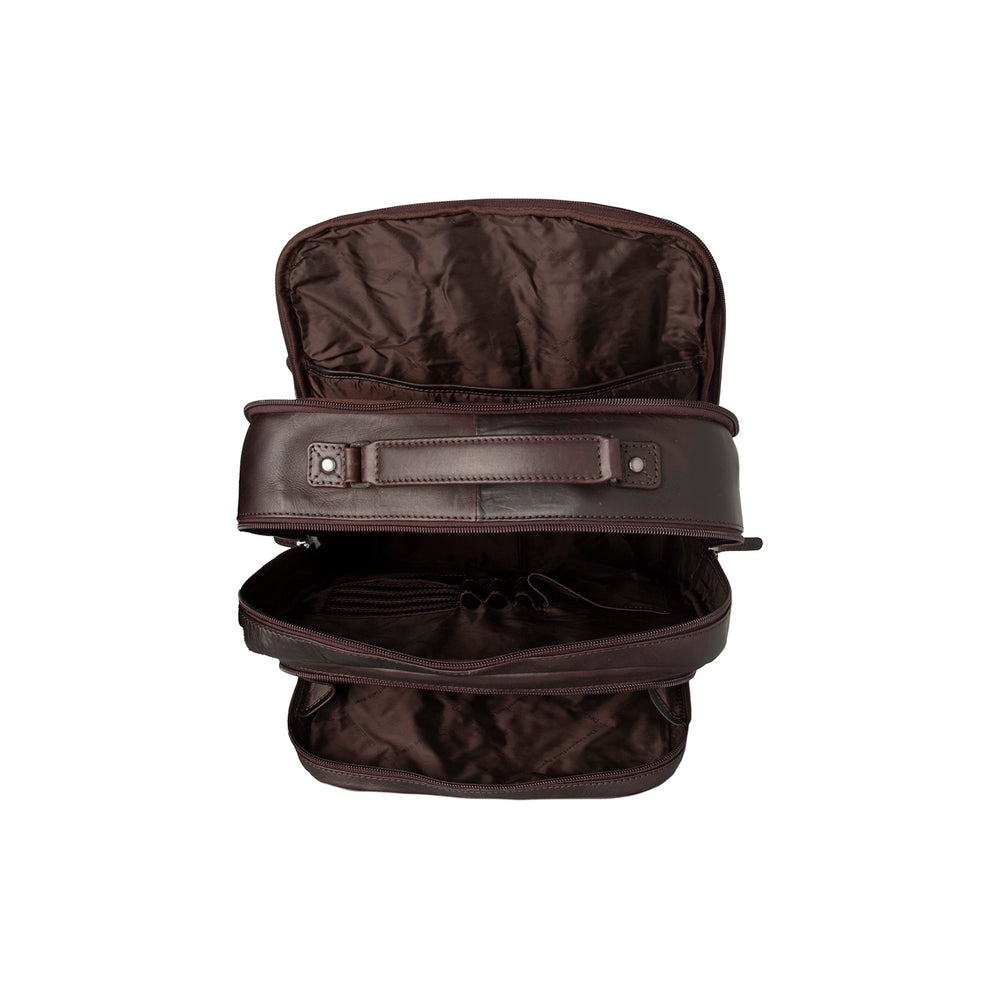 Leder Laptop Rucksack Braun Lennox