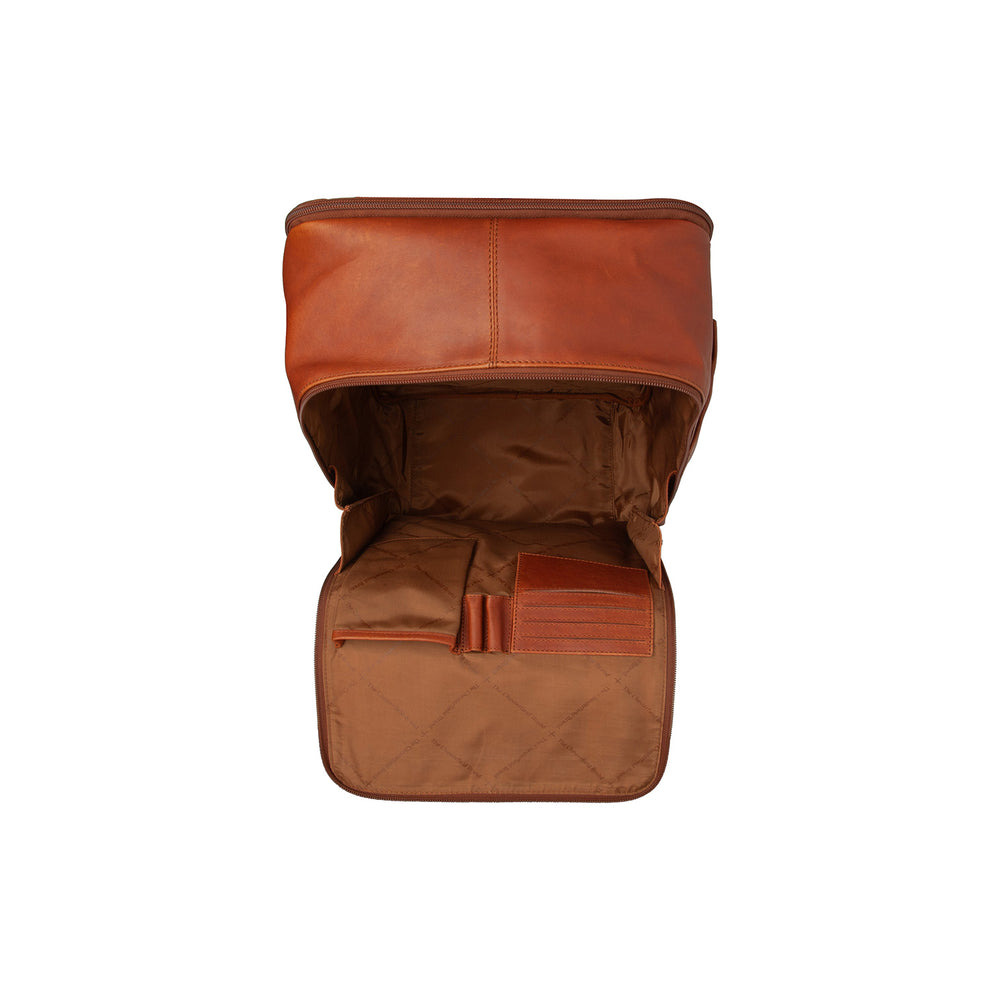Leder Laptop Rucksack Cognac Calden