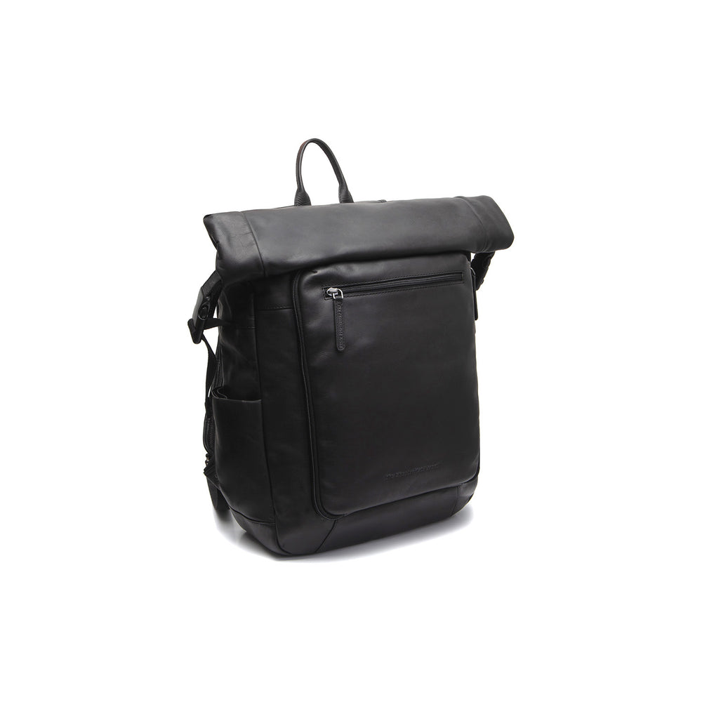 Leather Roll-top Backpack Black Remo