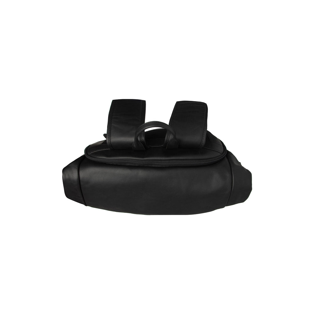 Leather Roll-top Backpack Black Remo