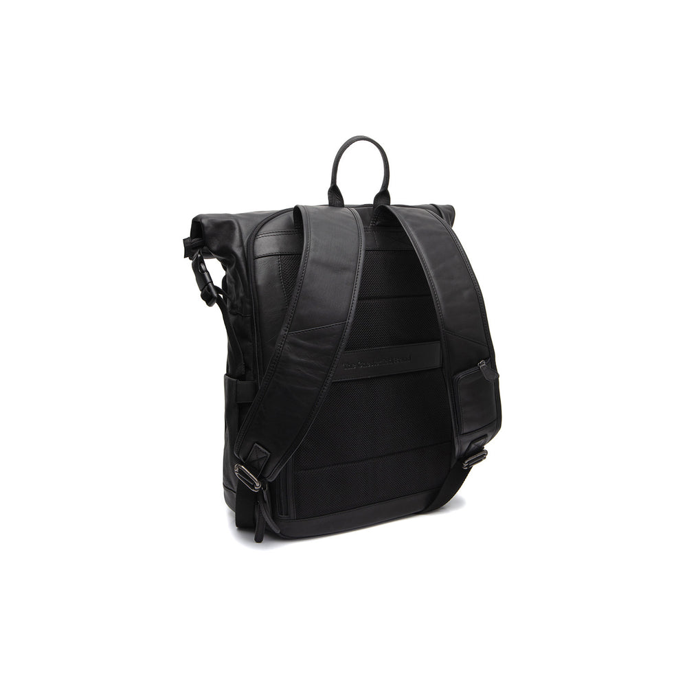 Leather Roll-top Backpack Black Remo